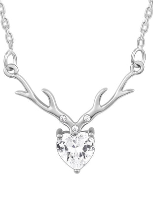 GIVA 925 Silver Anushka Sharma Silver Deer Heart Necklace |Gifts for Girlfriend, Gifts for Women & Girls| With Certificate of Authenticity and 925 Stamp | 6 Month Warranty 