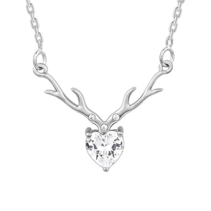 GIVA 925 Silver Anushka Sharma Silver Deer Heart Necklace |Gifts for Girlfriend, Gifts for Women & Girls| With Certificate of Authenticity and 925 Stamp | 6 Month Warranty 