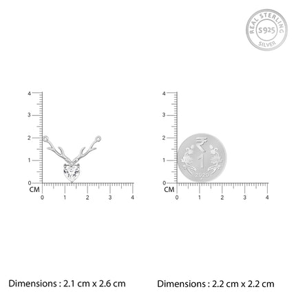 GIVA 925 Silver Anushka Sharma Silver Deer Heart Necklace |Gifts for Girlfriend, Gifts for Women & Girls| With Certificate of Authenticity and 925 Stamp | 6 Month Warranty 