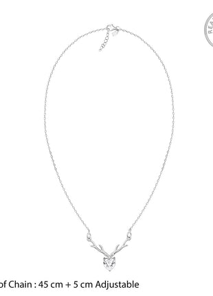 GIVA 925 Silver Anushka Sharma Silver Deer Heart Necklace |Gifts for Girlfriend, Gifts for Women & Girls| With Certificate of Authenticity and 925 Stamp | 6 Month Warranty 