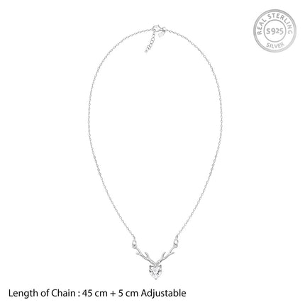 GIVA 925 Silver Anushka Sharma Silver Deer Heart Necklace |Gifts for Girlfriend, Gifts for Women & Girls| With Certificate of Authenticity and 925 Stamp | 6 Month Warranty 