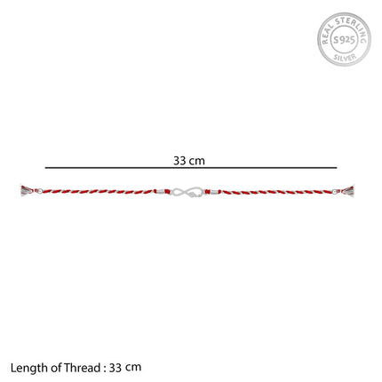 GIVA 925 Silver Infinite Rakhi|Raksha Bandhan Rakhi for Brother | Gift for Men & Boys| With Certificate of Authenticity and 925 Stamp 