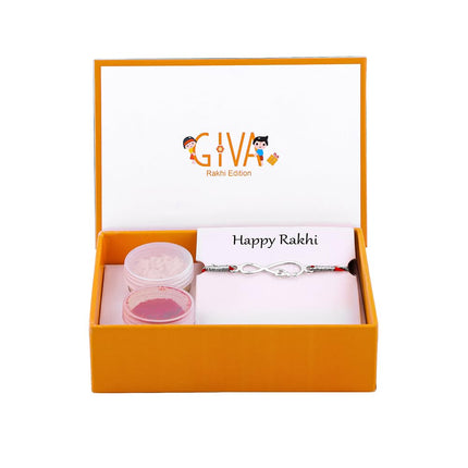 GIVA 925 Silver Infinite Rakhi|Raksha Bandhan Rakhi for Brother | Gift for Men & Boys| With Certificate of Authenticity and 925 Stamp 