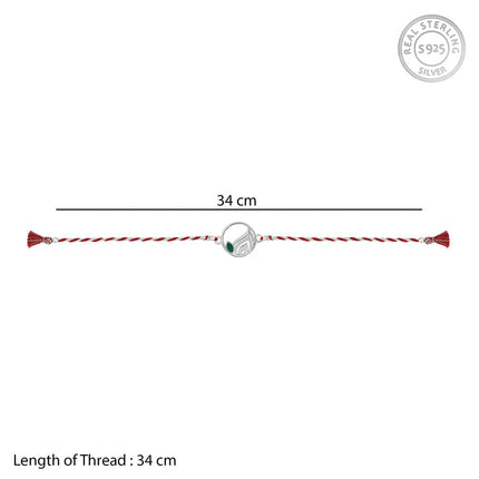 GIVA 925 Silver Peacock Feather Rakhi|Raksha Bandhan Rakhi for Brother | Gift for Men & Boys| With Certificate of Authenticity and 925 Stamp 