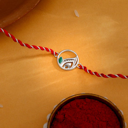 GIVA 925 Silver Peacock Feather Rakhi|Raksha Bandhan Rakhi for Brother | Gift for Men & Boys| With Certificate of Authenticity and 925 Stamp 