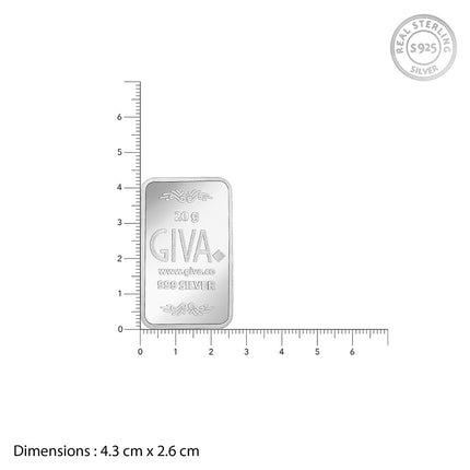 GIVA 999 Sterling Silver Ganesha Bar | Gifts for Women and Men | with Certificate of Authenticity 