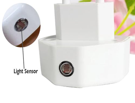 GLUN Magic 3D LED Night Lamp with Plug Smart Sensor auto On/Off and Color Change Mushroom Flowers Beautiful Illumination Home Decoration Lights for Bedroom Corridor (Multicolour) (Single Pack) 