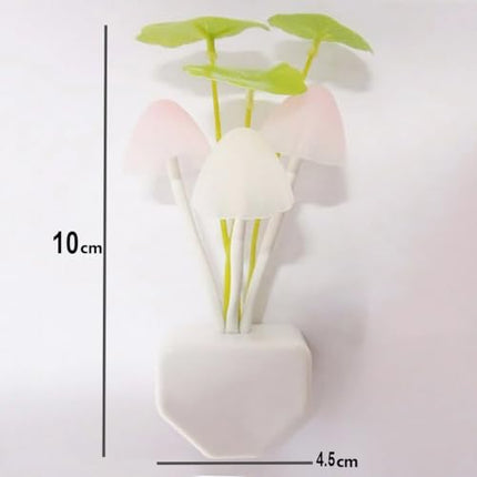 GLUN Magic 3D LED Night Lamp with Plug Smart Sensor auto On/Off and Color Change Mushroom Flowers Beautiful Illumination Home Decoration Lights for Bedroom Corridor (Multicolour) (Single Pack) 