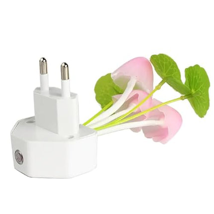 GLUN Magic 3D LED Night Lamp with Plug Smart Sensor auto On/Off and Color Change Mushroom Flowers Beautiful Illumination Home Decoration Lights for Bedroom Corridor (Multicolour) (Single Pack) 