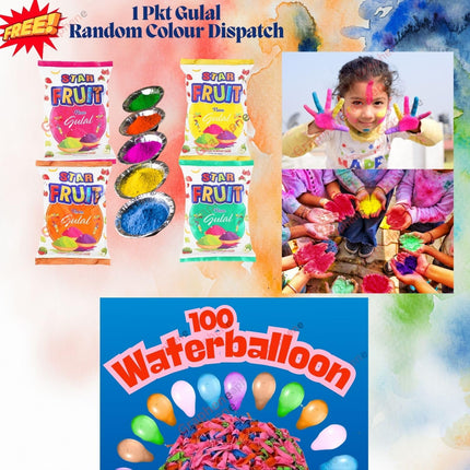 GRAPHENE Red Holi Pichkari Water Gun for Kids 500ml Back Holding Water Tank Pichkari High Pressure 1 Pkt Gulal & 100 Water Balloons Spider Man Water Spray Pistol Gun ISI Approved 