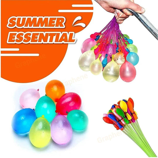 GRAPHENE Set of 3 Bunch 111 Holi Magic Water Balloons/Multicolor Automatic Fill and Tie Magic Water Balloons for Holi- Quick Fill, Easy Tie, No Mess, Fun For Kids (111 Balloons) 