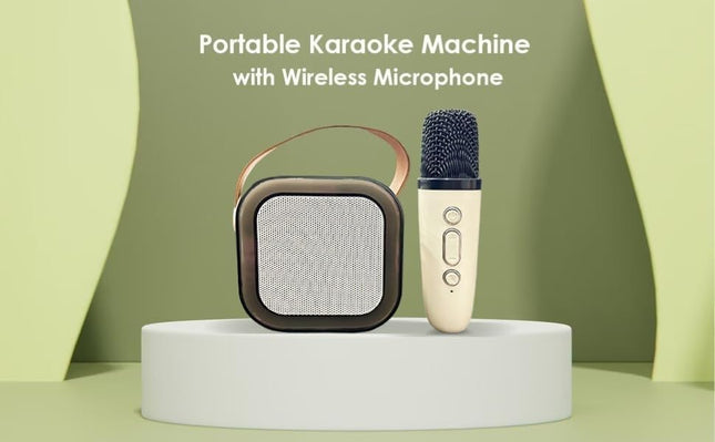 GRAWOK Karaoke Machine for Kids Adults, Mini Portable Blue-Tooth Karaoke Speaker with Wireless Microphone and Dynamic Lights Birthday Gift Home KTV Outdoor Travel (Multicolor) 