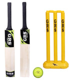 GRS Kids Zone Popular Willow Cricket Bat with Wicket Set & 1 Tennis Ball for Kids (Size 3, Age 6-10 Year Old Kids) Multicolor 