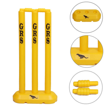 GRS Kids Zone Popular Willow Cricket Bat with Wicket Set & 1 Tennis Ball for Kids (Size 3, Age 6-10 Year Old Kids) Multicolor 