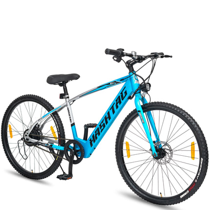 Geekay ETX 26T Hybrid Electric Cycle with Dual Disc Brakes | Front LED Light & Horn, 7.8 Ah Non-Removable Li-Ion Battery, 250W BLDC Hub Motor with 2 Year Warranty on Battery & Motor - Electric Blue 
