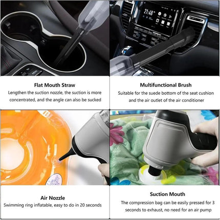 Gesto 3 in 1 Portable Cordless Car Vacuum Cleaner Wireless – High Power Best Suction USB Rechargeable Mini Vacuum Cleaner for Car Home Office Pets | 2000 mAh Handheld Air Blower for Cleaning Dust 