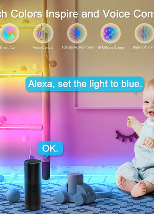 Gesto 600 LED Strip Lights with Adaptor - Music Sync RGB Lights with Alexa, Google & App Operated Waterproof Smart Light - Multicolor LED Lights for Home,Diwali,Christmas (10 Meter) 