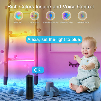 Gesto 600 LED Strip Lights with Adaptor - Music Sync RGB Lights with Alexa, Google & App Operated Waterproof Smart Light - Multicolor LED Lights for Home,Diwali,Christmas (10 Meter) 