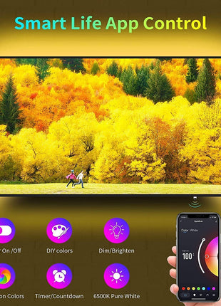 Gesto 600 LED Strip Lights with Adaptor - Music Sync RGB Lights with Alexa, Google & App Operated Waterproof Smart Light - Multicolor LED Lights for Home,Diwali,Christmas (10 Meter) 