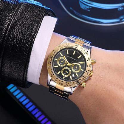 Giordano Premium Multifunctional Wrist Watch for Men with Stainless Steel Strap and Luminescent Hands - GZ-50116 