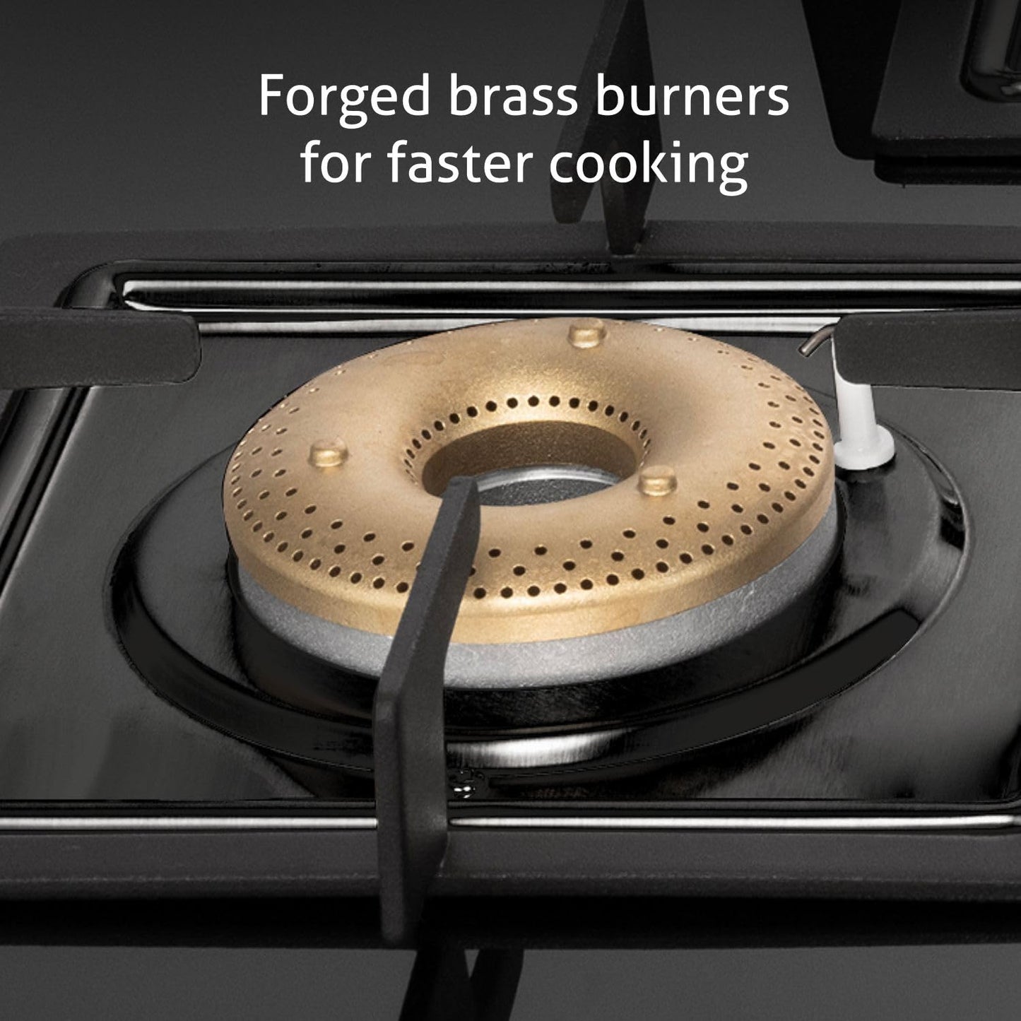 Glen 4 Burner Ultra Slim Auto Ignition Premium Gas Stove | 8 MM Toughened Glass Top | Black | Forged Brass Burners | Warranty 2 Years Standard (BH1074USBL75_1) 