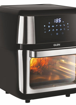 Glen Digital Air Fryer Oven for Home, 1800W, 10 Preset Menu Rotisserie, Electric Air Fryer Toaster Oven, Digital Display, Bake Roast Toast Defrost 12 Litre Digital Controls, Black (SA-3046DSS) 