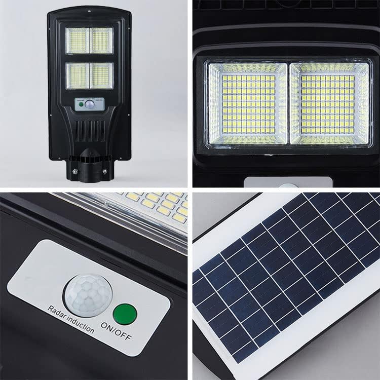 GlowBase Plastic Solar Led Street Light All In One 60 Watt Led Chip Automatic Motion Sensor With Remote Ip65 Waterproof Ip65 Waterproof Outdoor Use Black (Pack Of 1) 