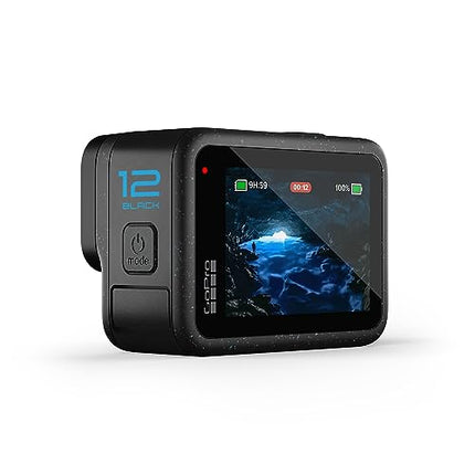 GoPro HERO12 Waterproof Action Camera with Front & Rear LCD Screens, 5.3K60 Ultra HD Video, HyperSmooth 6.0 + AutoBoost, Live Streaming with Enduro Battery (1-Yr International + 1-Yr India Warranty) 