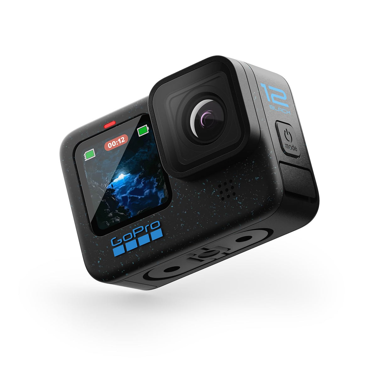 GoPro HERO12 Waterproof Action Camera with Front & Rear LCD Screens, 5.3K60 Ultra HD Video, HyperSmooth 6.0 + AutoBoost, Live Streaming with Enduro Battery (1-Yr International + 1-Yr India Warranty) 
