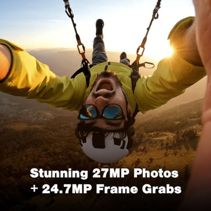 GoPro HERO12 Waterproof Action Camera with Front & Rear LCD Screens, 5.3K60 Ultra HD Video, HyperSmooth 6.0 + AutoBoost, Live Streaming with Enduro Battery (1-Yr International + 1-Yr India Warranty) 