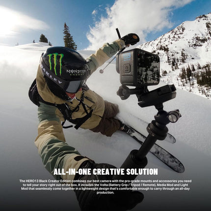 GoPro Hero13 Creator Edition Includes Hero13 Action Camera, 27 MP with Bluetooth, Volta, Media Mod, Built-in Mic, Light Mod, Magnetic Mount (1-Yr International+1-Yr India Warranty),Black 