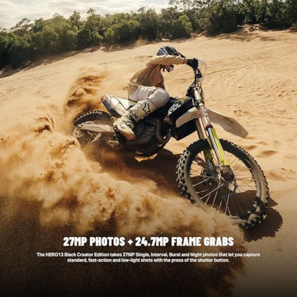 GoPro Hero13 Creator Edition Includes Hero13 Action Camera, 27 MP with Bluetooth, Volta, Media Mod, Built-in Mic, Light Mod, Magnetic Mount (1-Yr International+1-Yr India Warranty),Black 