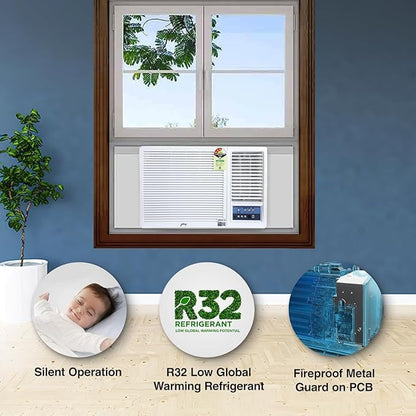 Godrej 1.5 Ton 3 Star, Turbo Mode Window AC (Copper, Anti-Dust Filter, Anti-Freeze Thermostat, 2024 Model, AC 1.5T WFC 18UTC3-WWB Window, White) 