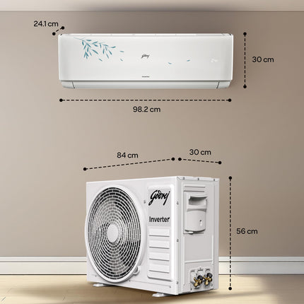 Godrej 1.5 Ton 3 Star, Wi-Fi, 5 Year Comprehensive Warranty, 5-In-1 Convertible Cooling Inverter Split AC (Copper, 2025 Model, Heavy Duty Cooling at 52 °C, AC 1.5T EI 18A3T PYA IVBL IOT, White) 