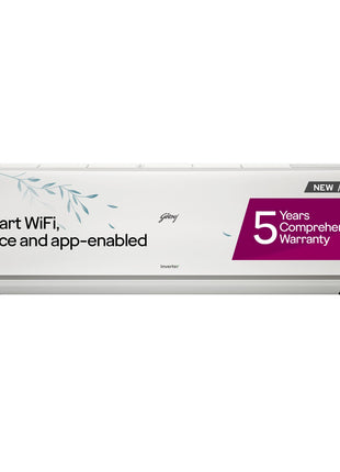 Godrej 1.5 Ton 3 Star, Wi-Fi, 5 Year Comprehensive Warranty, 5-In-1 Convertible Cooling Inverter Split AC (Copper, 2025 Model, Heavy Duty Cooling at 52 °C, AC 1.5T EI 18A3T PYA IVBL IOT, White) 