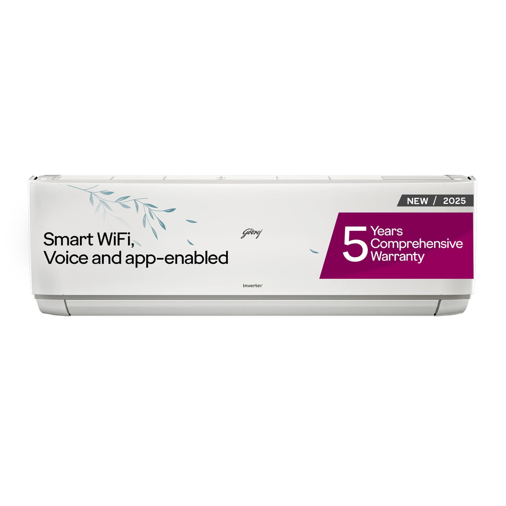 Godrej 1.5 Ton 3 Star, Wi-Fi, 5 Year Comprehensive Warranty, 5-In-1 Convertible Cooling Inverter Split AC (Copper, 2025 Model, Heavy Duty Cooling at 52 °C, AC 1.5T EI 18A3T PYA IVBL IOT, White) price under 30000
