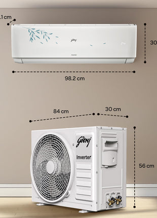 Godrej 1.5 Ton 3 Star, Wi-Fi, 5 Year Comprehensive Warranty, 5-In-1 Convertible Cooling Inverter Split AC (Copper, 2025 Model, Heavy Duty Cooling at 52 °C, AC 1.5T EI 18A3T PYA IVBL IOT, White) 