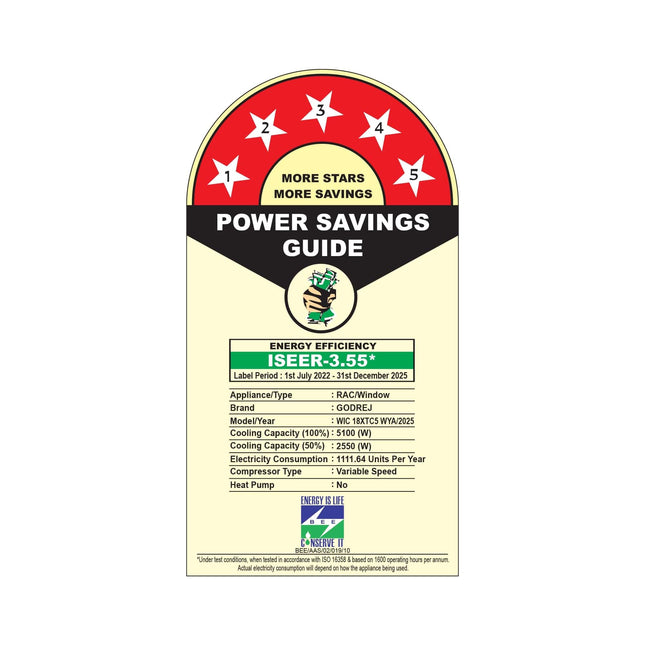 Godrej 1.5 Ton 5 Star 5-In-1 Convertible Cooling, Heavy Duty Cooling At 52°C, I-Sense Technology, Self Clean, Smart Diagnosis, Inverter Window AC (Copper, 2025 Model, AC 1.5T WIC 18XTC5 WYA, White) 