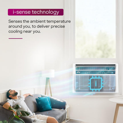 Godrej 1.5 Ton 5 Star 5-In-1 Convertible Cooling, Heavy Duty Cooling At 52°C, I-Sense Technology, Self Clean, Smart Diagnosis, Inverter Window AC (Copper, 2025 Model, AC 1.5T WIC 18XTC5 WYA, White) 