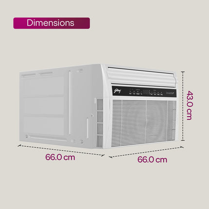 Godrej 1.5 Ton 5 Star 5-In-1 Convertible Cooling, Heavy Duty Cooling At 52°C, I-Sense Technology, Self Clean, Smart Diagnosis, Inverter Window AC (Copper, 2025 Model, AC 1.5T WIC 18XTC5 WYA, White) 