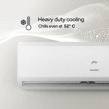 Godrej 1.5 Ton 5 Star, 5 Years Comprehensive Warranty, 5-In-1 Convertible Cooling, Inverter Split AC (Copper, 2025 Model, Heavy duty cooling at 52 °C, AC 1.5T EI 18II5T WZS Split 5S, White) 