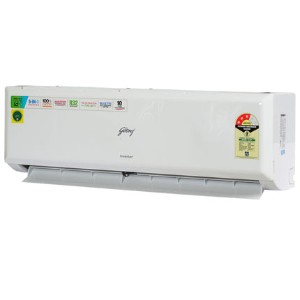 Godrej 1 Ton 3 Star Inverter Split AC (Copper, 2024 model, 5-in-1 convertible, Nano-Coated anti-viral filter AC 1T SIC 12PTC3-WWP, White) 