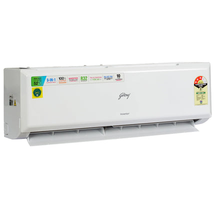 Godrej 1 Ton 3 Star Inverter Split AC (Copper, 2024 model, 5-in-1 convertible, Nano-Coated anti-viral filter AC 1T SIC 12PTC3-WWP, White) 