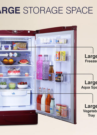 Godrej 180 L 1 Star Advanced Capillary Technology Direct Cool Single Door Refrigerator (2025 Model, RD EDGE 190A TRF ST WN, Steel Wine) 
