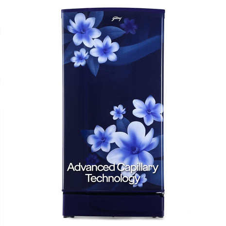 Godrej 180 L 2 Star Advanced Capillary Technology, With Jumbo Vegetable Tray Direct Cool Single Door Refrigerator(2023 Model, RD EDGE 205B WRF PP BL, Pep Blue) 