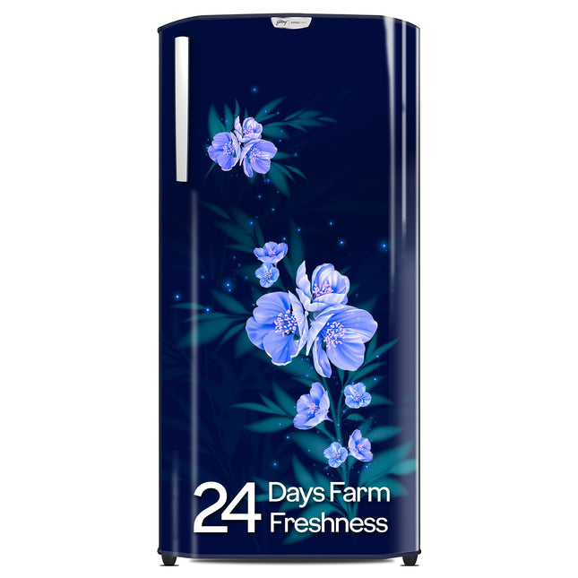 Godrej 180 L 4 Star Turbo Cooling Technology, 24 Days Farm Freshness Direct Cool Single Door Refrigerator (2024 Model, RD EDGENEO 207D THF MP BL, Maple Blue) 