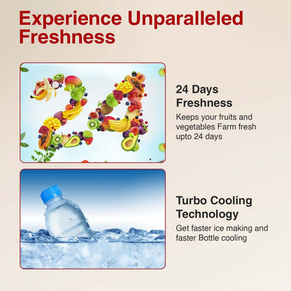 Godrej 180 L 5 Star Turbo Cooling Technology, 24 Days Farm Freshness Direct Cool Single Door Refrigerator With Base Drawer (2024 Model, RD EDGENEO 207E TDF MP BL, Maple Blue) 