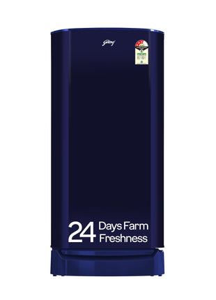 Godrej 183 L 3 Star | Farm Fresh Crisper Technology | Turbo Cooling Technology | Wide Shelf | Jumbo Vegetable Tray | Wired Shelves Direct Cool Single Door Refrigerator (RD R190C WRF NY BL, Navy Blue) 
