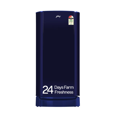 Godrej 183 L 3 Star | Farm Fresh Crisper Technology | Turbo Cooling Technology | Wide Shelf | Jumbo Vegetable Tray | Wired Shelves Direct Cool Single Door Refrigerator (RD R190C WRF NY BL, Navy Blue) 