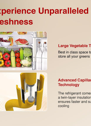 Godrej 183 L 3 Star | Farm Fresh Crisper Technology | Turbo Cooling Technology | Wide Shelf | Jumbo Vegetable Tray | Wired Shelves Direct Cool Single Door Refrigerator (RD R190C WRF NY BL, Navy Blue) 